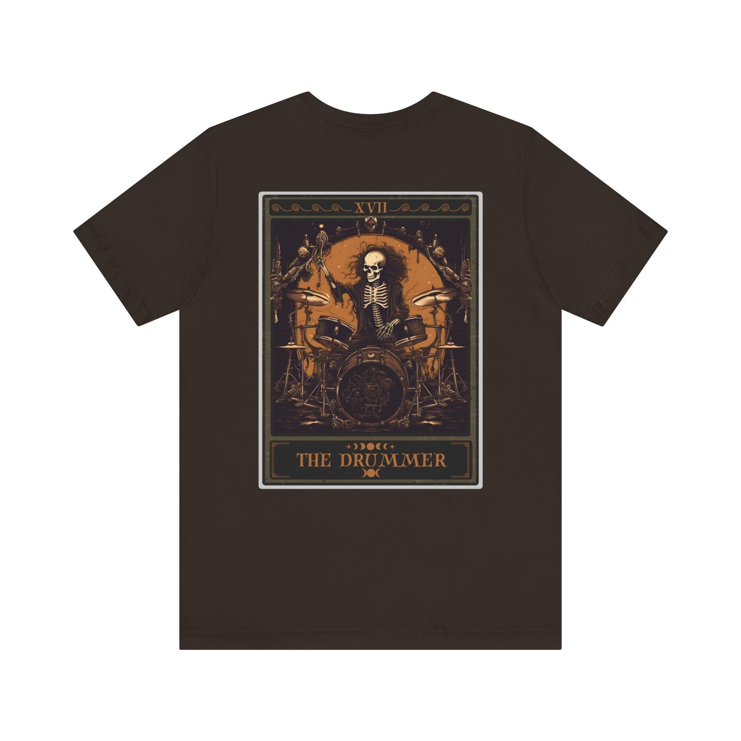 The Drummer Tarot Card Shirt, BACK PRINT Skeleton Drum Player