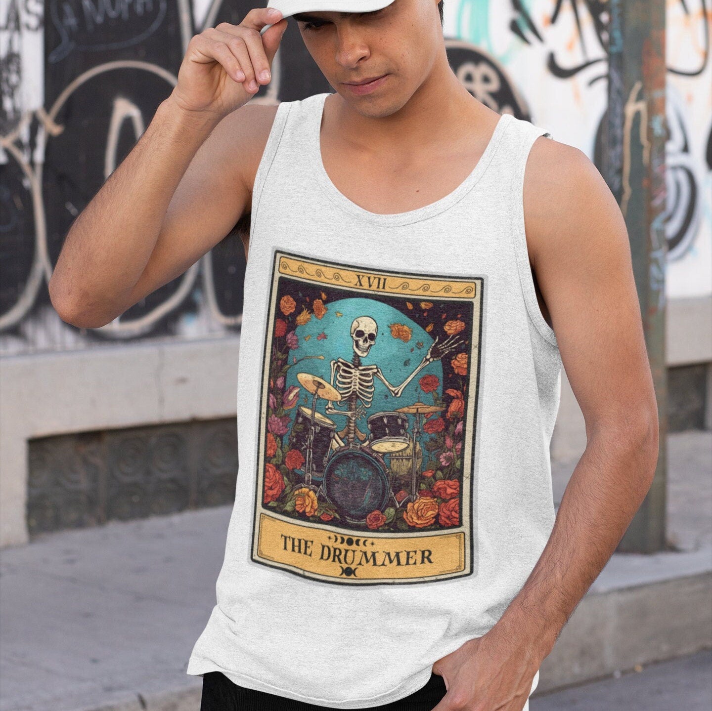 The Drummer Tarot Card Tank Top