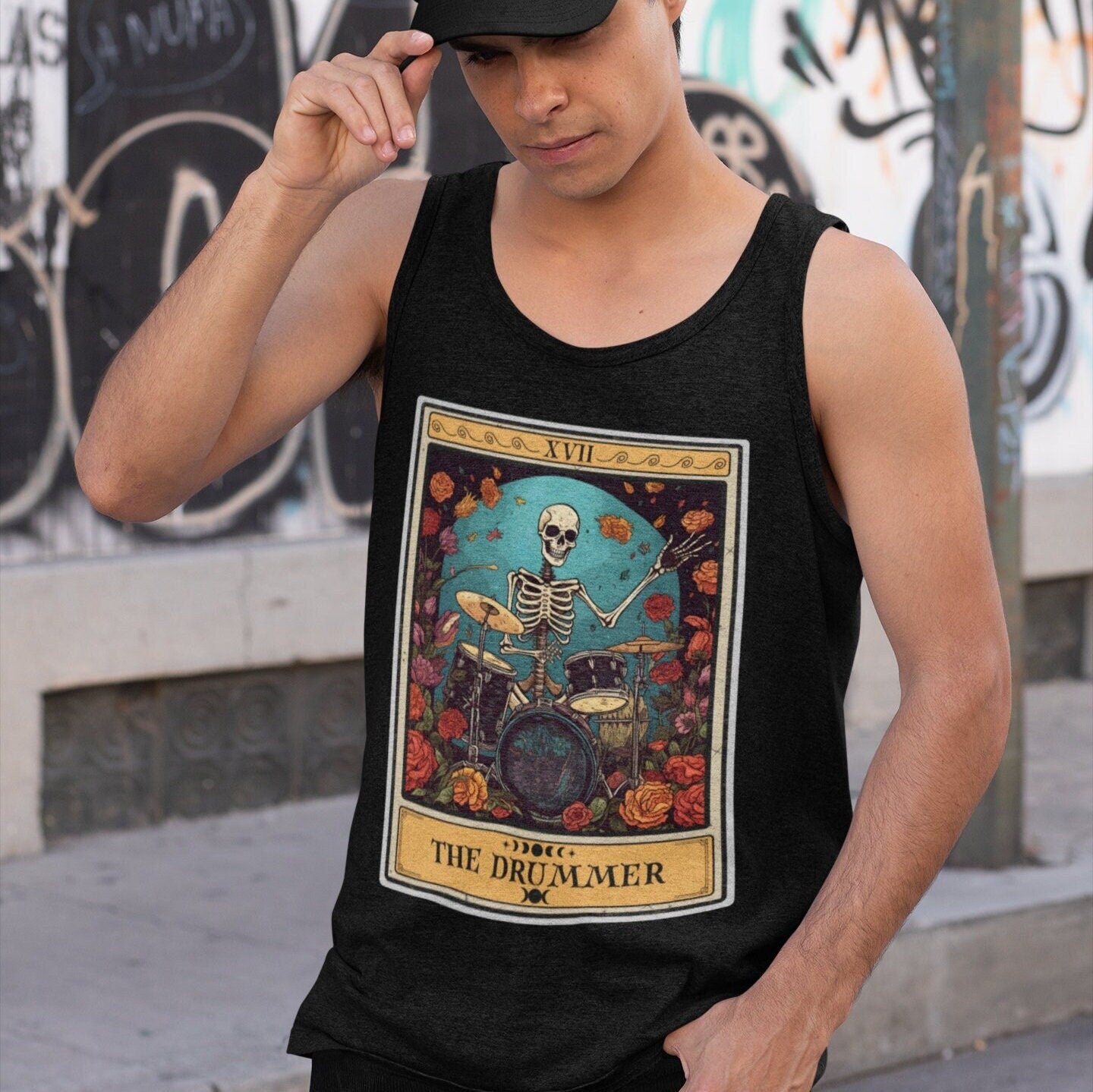 The Drummer Tarot Card Tank Top