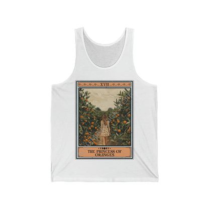 The Princess of Oranges Tarot Card Tank Top, Orange Fruit