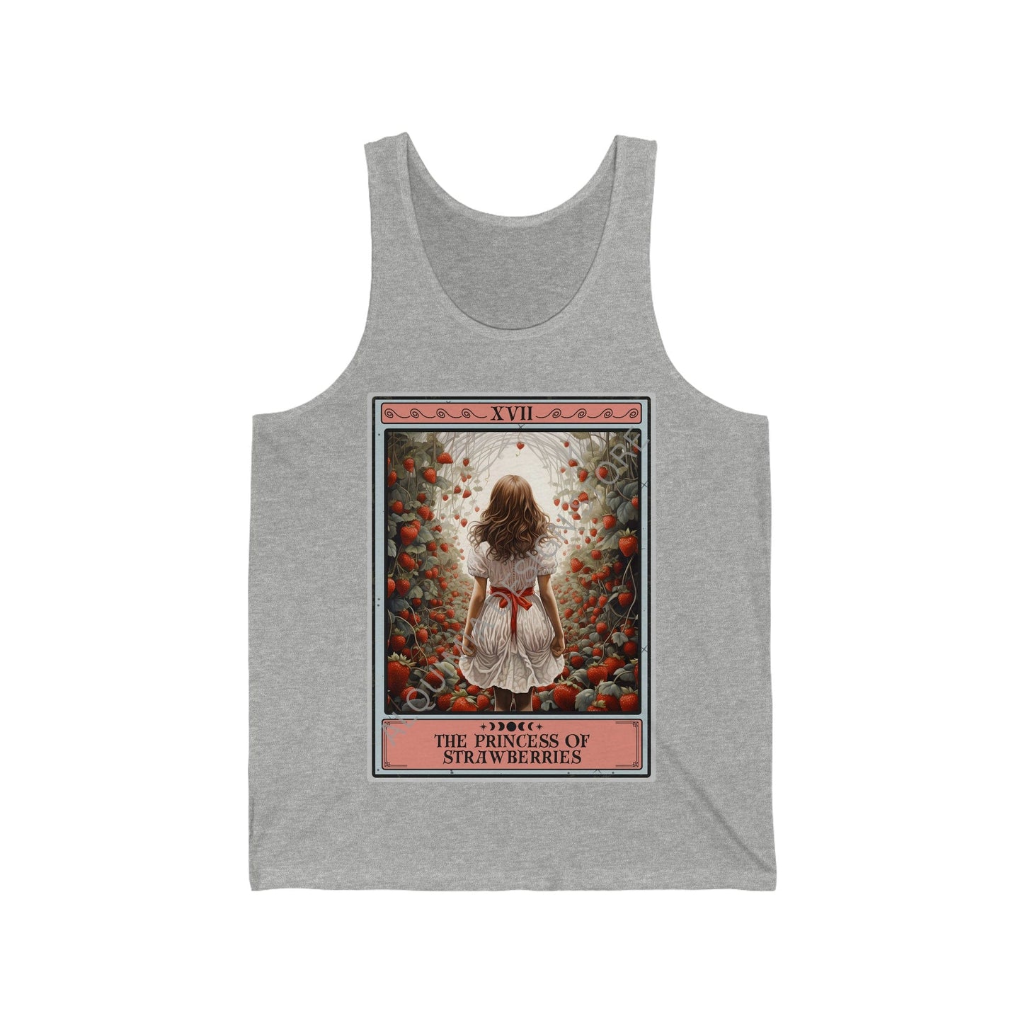 The Princess of Strawberries Tarot Card Tank Top, Strawberry