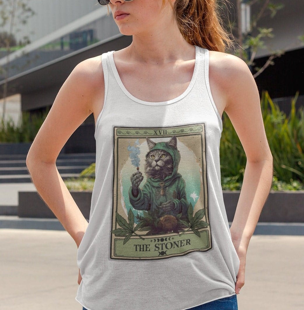 The Stoner Tarot Card Tank Top, Cat