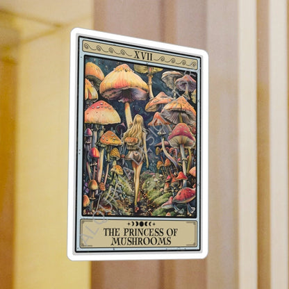 The Princess of Mushrooms Tarot Card Sticker 3" x 4"