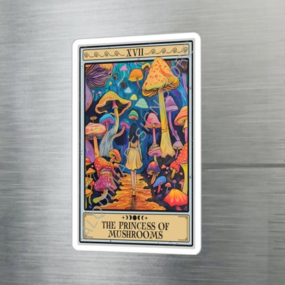 The Princess of Mushrooms Tarot Card Sticker 3" x 4"