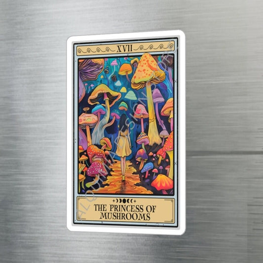 The Princess of Mushrooms Tarot Card Sticker 3" x 4"
