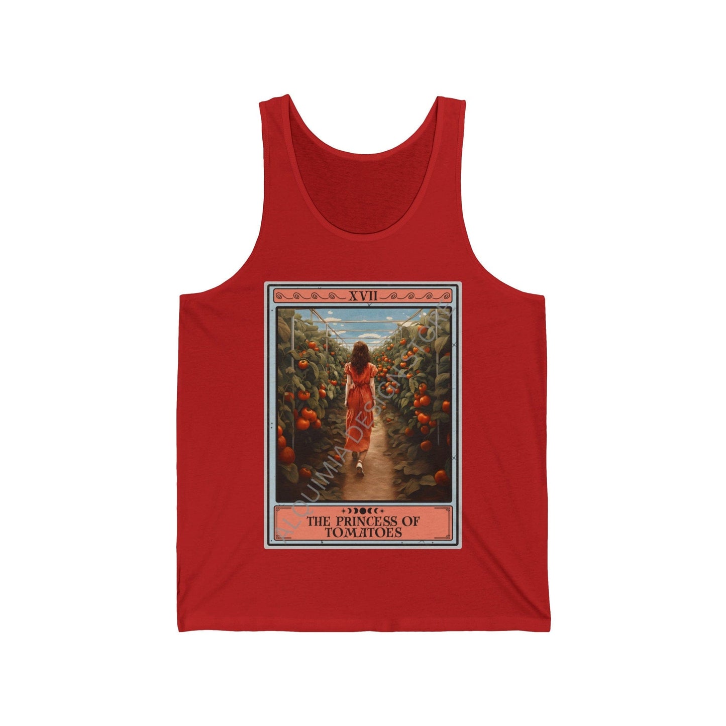 The Princess Of Tomatoes Tarot Card Tank Top, Tomato Vegetarian