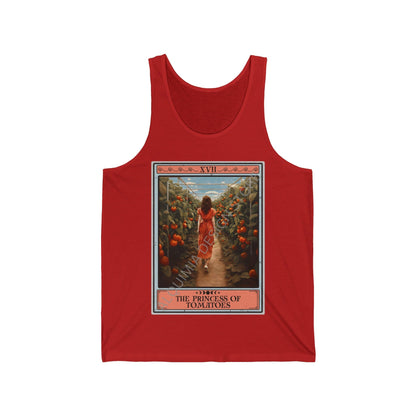 The Princess Of Tomatoes Tarot Card Tank Top, Tomato Vegetarian