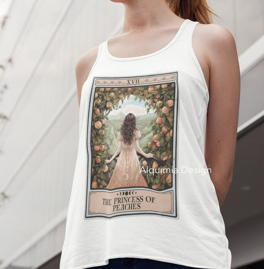 The Princess Of Peaches Tarot Card Tank Top, Peach Fruit