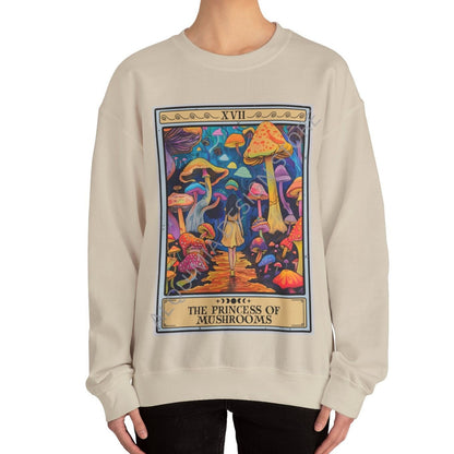 The Princess of Mushrooms Tarot Card Sweatshirt, Mushroom