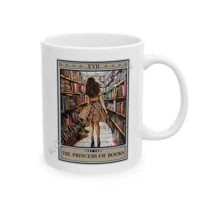 The Princess of Books Tarot Card Mug, Book Lover