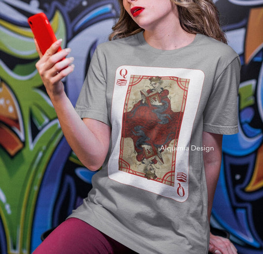 Queen of Reading Poker Card Shirt, Book Lover