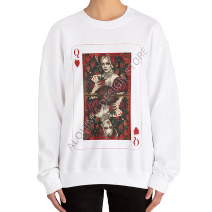 Queen on Strawberries Poker Card Sweatshirt, Strawberry Lover