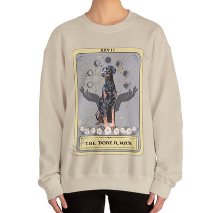 The Doberman Dog Tarot Card Sweatshirt, Natural Doberman