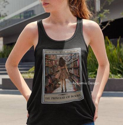 The Princess of Books Tarot Card Tank Top, Book Lover