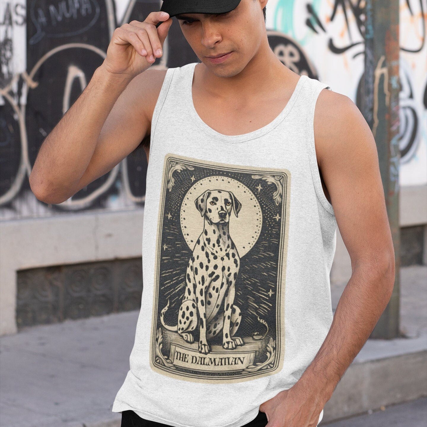 The Dalmatian Dog Tarot Card Tank Top