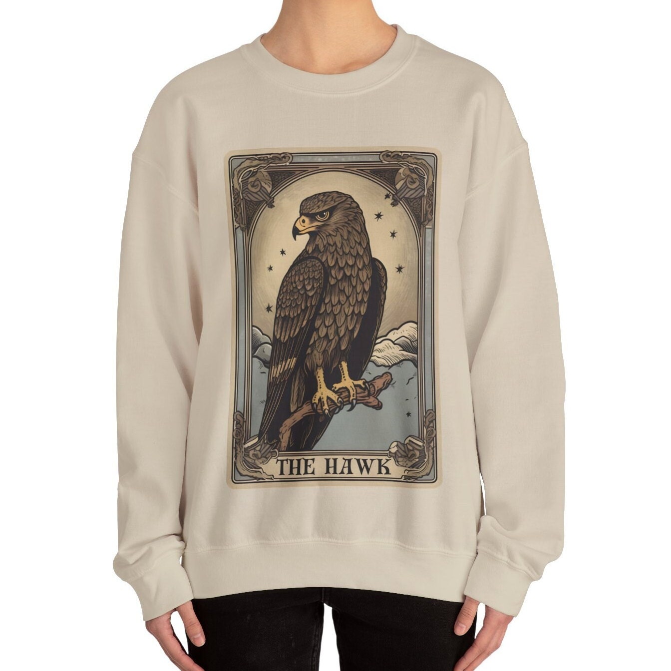 The Hawk Tarot Card Sweatshirt, Birds of Prey