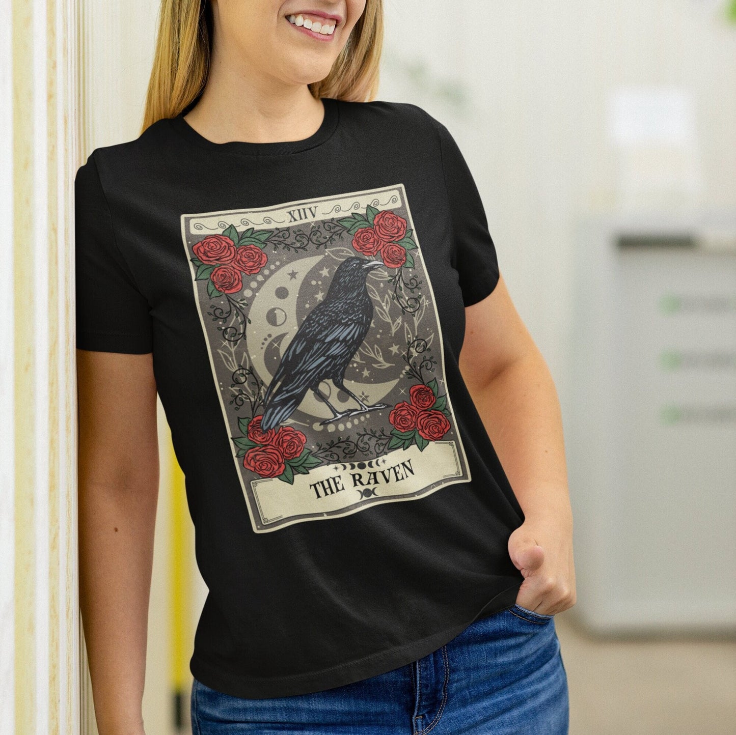 Raven Tarot Card Shirt, Bird Lover