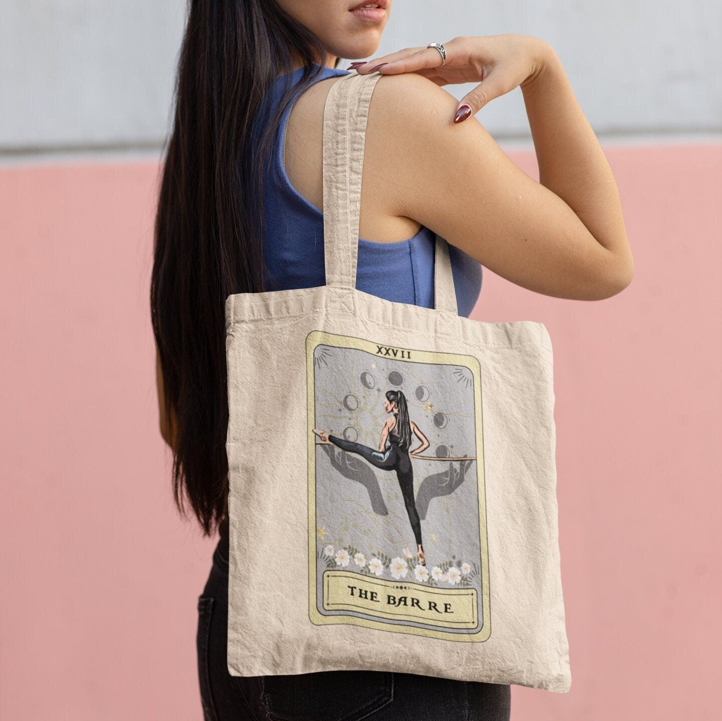 The Barre Tarot Card Tote Bag, 15" x 16"