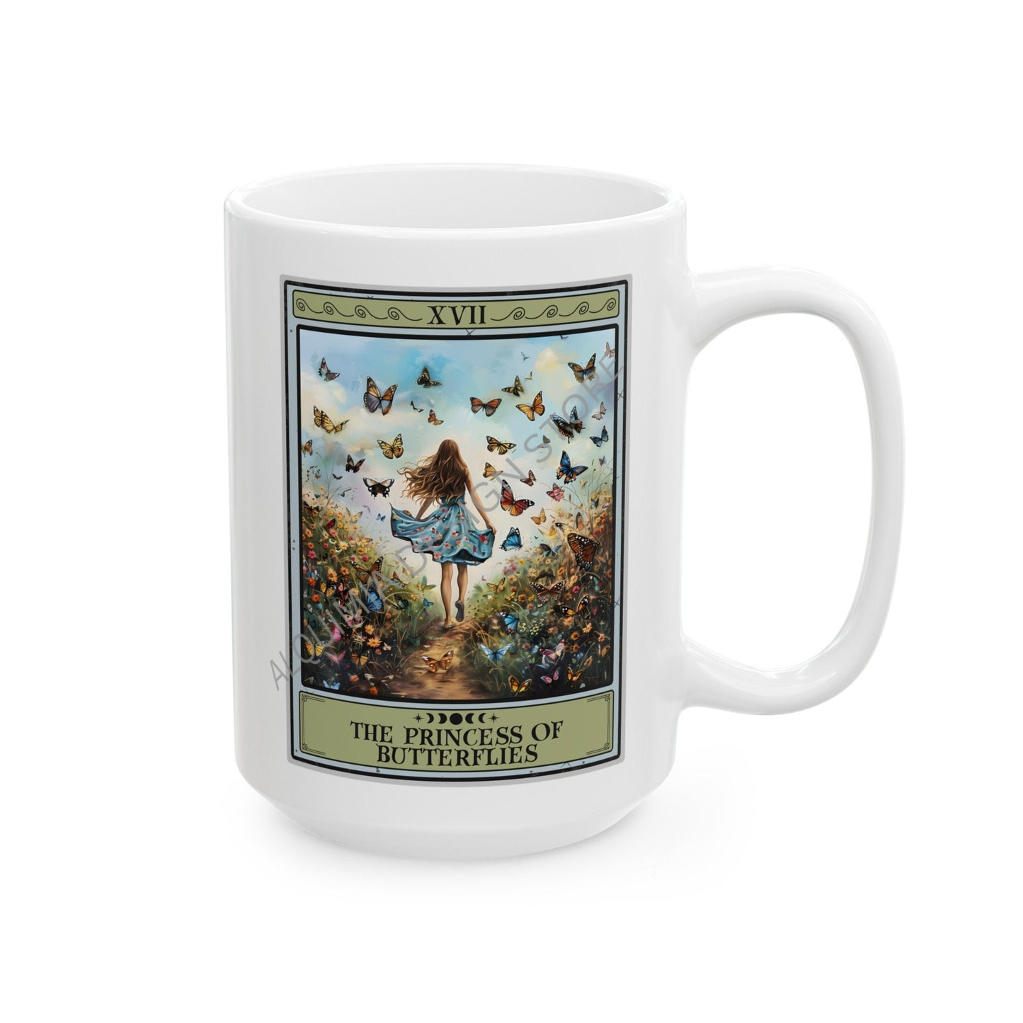 The Princess of Butterflies Tarot Card Mug, Butterfly