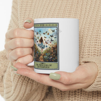 The Princess of Butterflies Tarot Card Mug, Butterfly