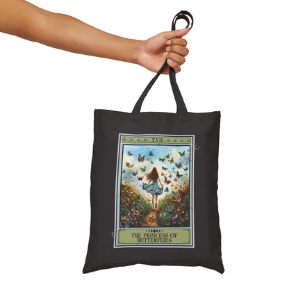 The Princess of Butterflies Tarot Card Tote Bag 15" x 16"