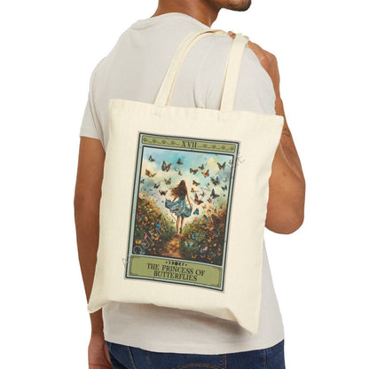 The Princess of Butterflies Tarot Card Tote Bag 15" x 16"