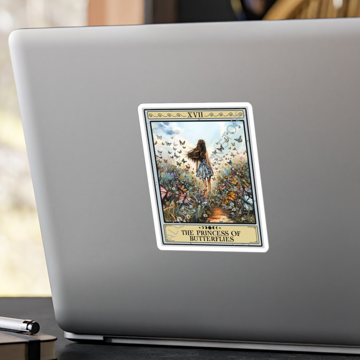 The Princess of Butterflies Tarot Card Sticker 3" x 4"