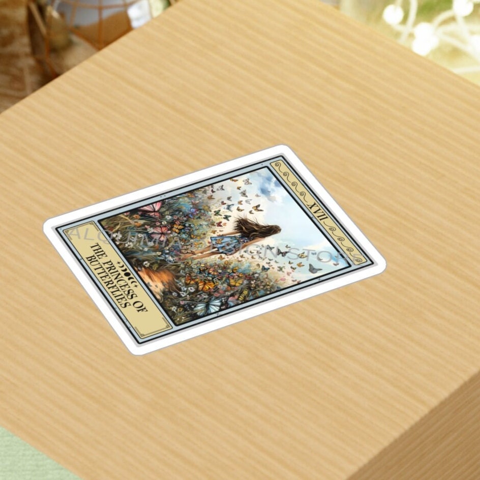 The Princess of Butterflies Tarot Card Sticker 3" x 4"
