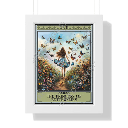 The Princess Of Butterflies Tarot Card Framed Print, Butterfly Wall Art