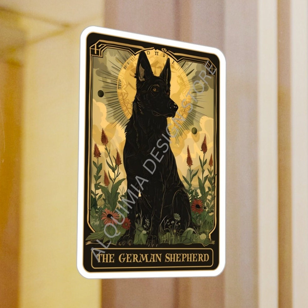 Black German Shepherd Stickers, 3" x 4"