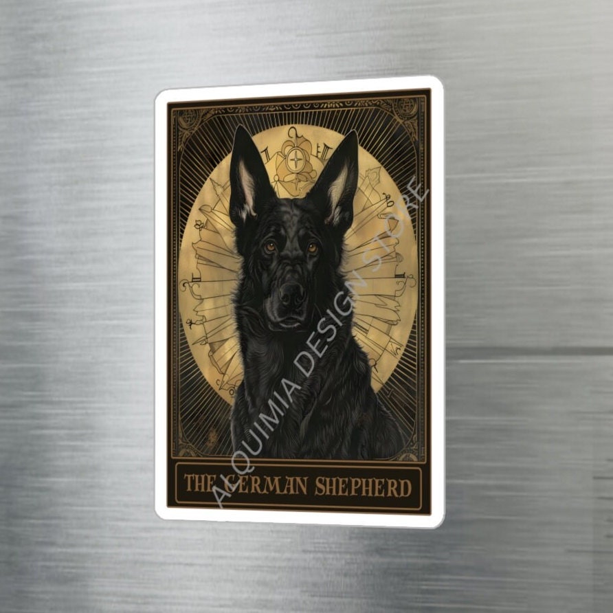 Black German Shepherd Stickers,  3" x 4"