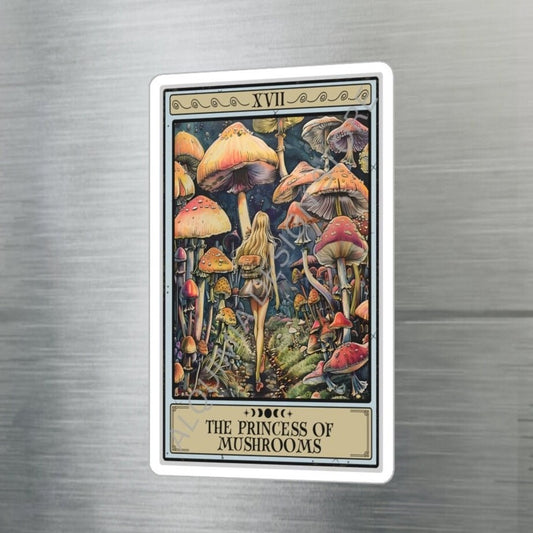 The Princess of Mushrooms Tarot Card Sticker 3" x 4"