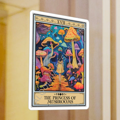The Princess of Mushrooms Tarot Card Sticker 3" x 4"