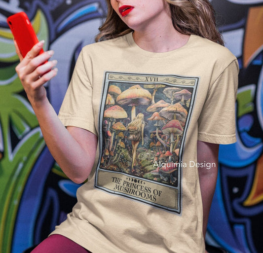 The Princess of Mushrooms Tarot Card Shirt, Mushroom