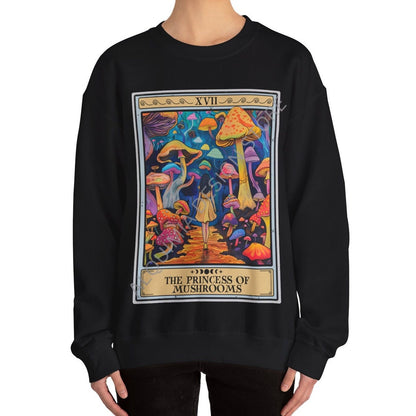 The Princess of Mushrooms Tarot Card Sweatshirt, Mushroom