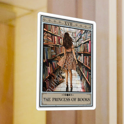 The Princess of Books Tarot Card Sticker, 3" x 4"