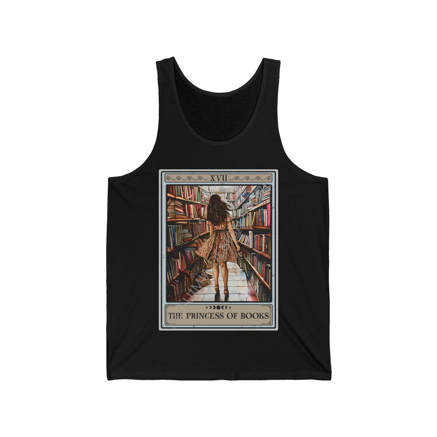 The Princess of Books Tarot Card Tank Top, Book Lover