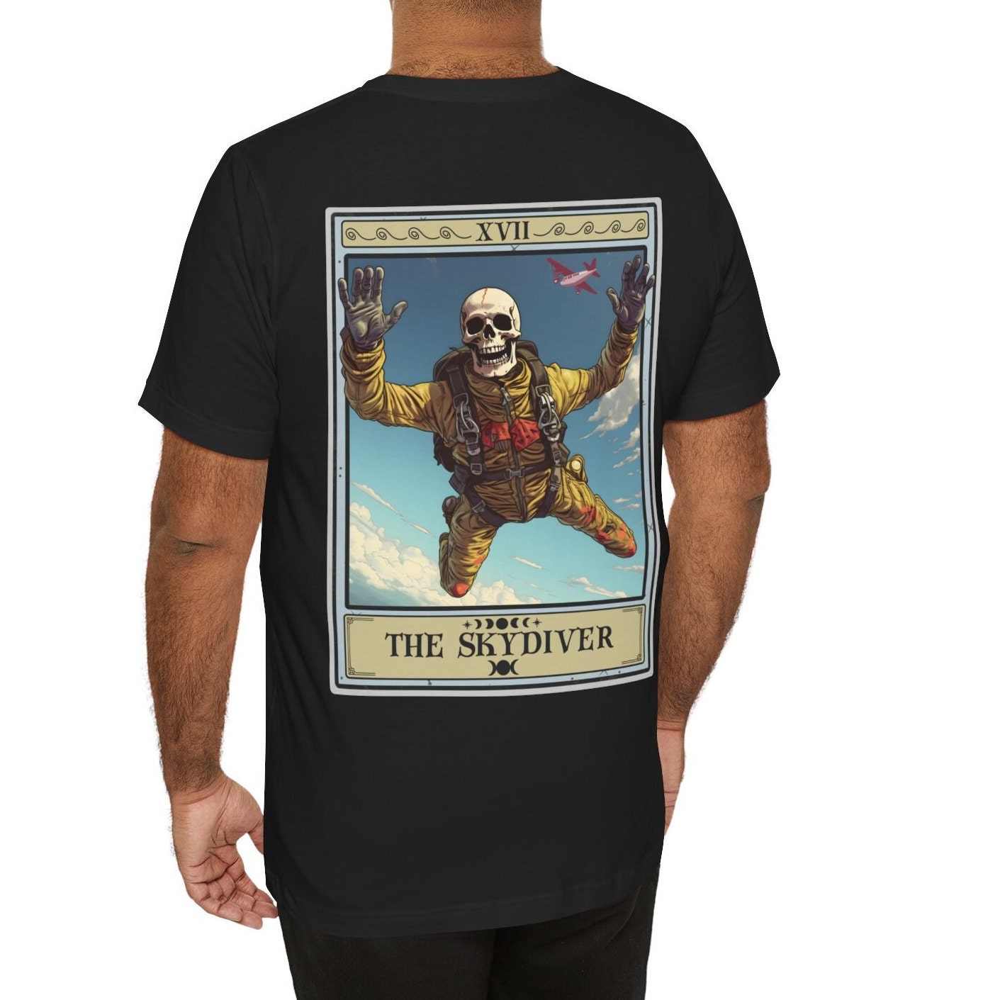 The Skydiver Tarot Card Shirt, BACK PRINT Skydiving