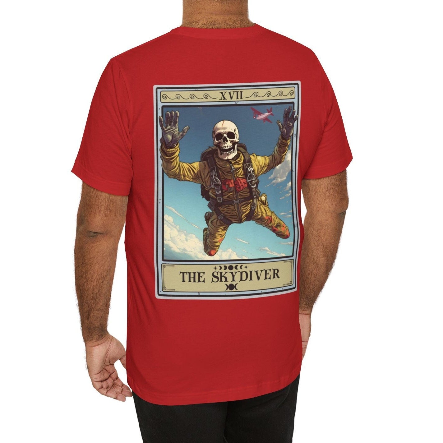 The Skydiver Tarot Card Shirt, BACK PRINT Skydiving