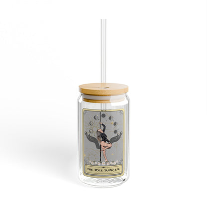 The Pole Dancer Tarot Card Glass Tumbler, Sipper Glass 16oz