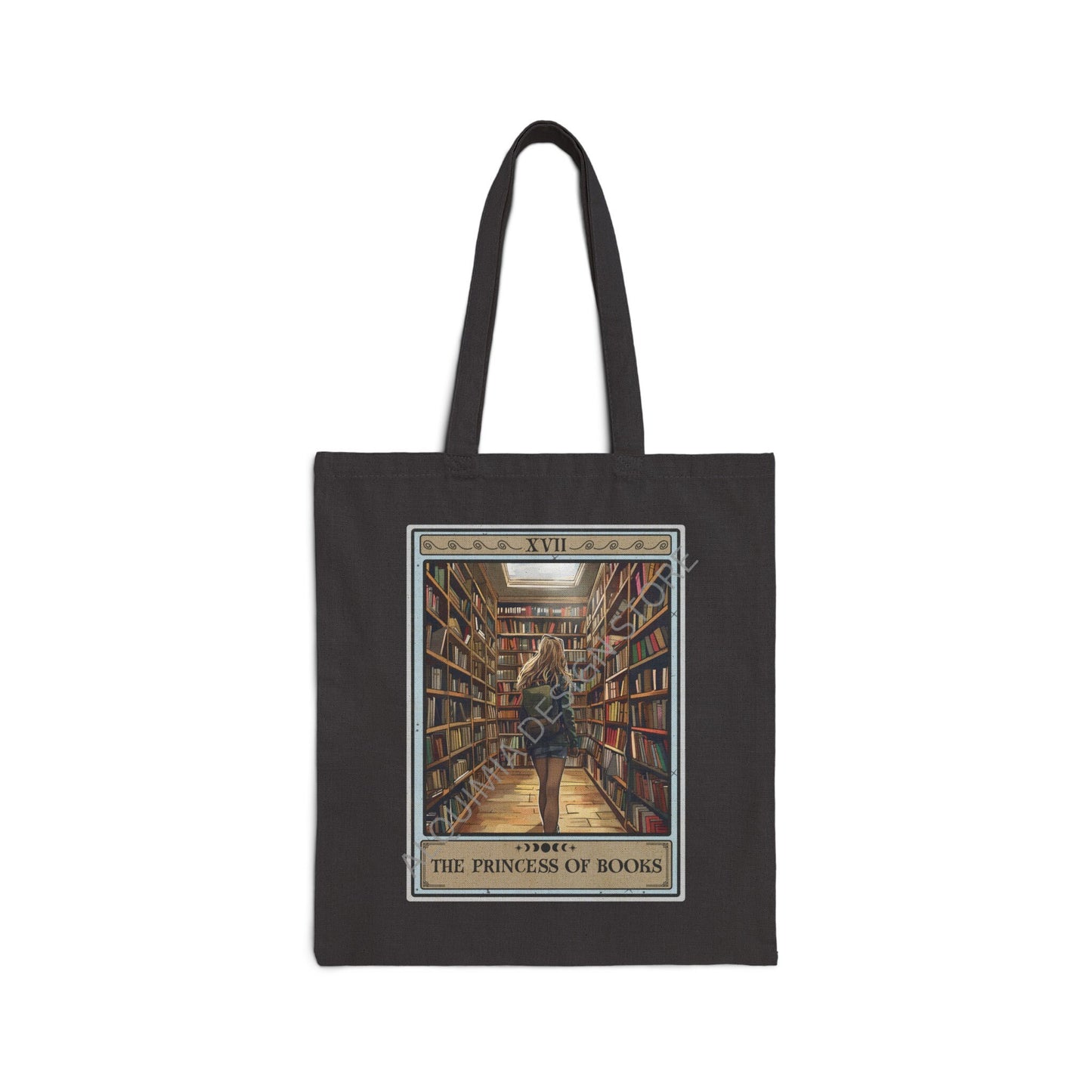 The Princess Of Books Tarot Card Tote Bag, Book Reader 15" x 16"