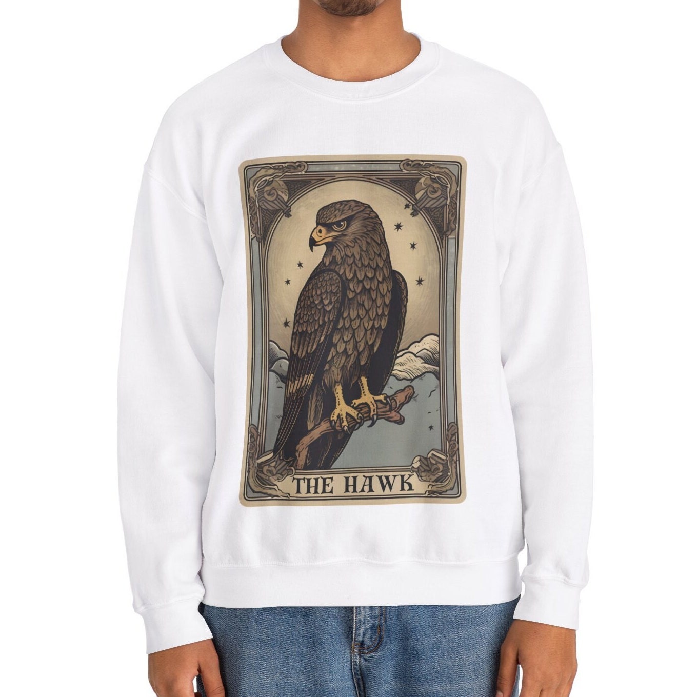 The Hawk Tarot Card Sweatshirt, Birds of Prey