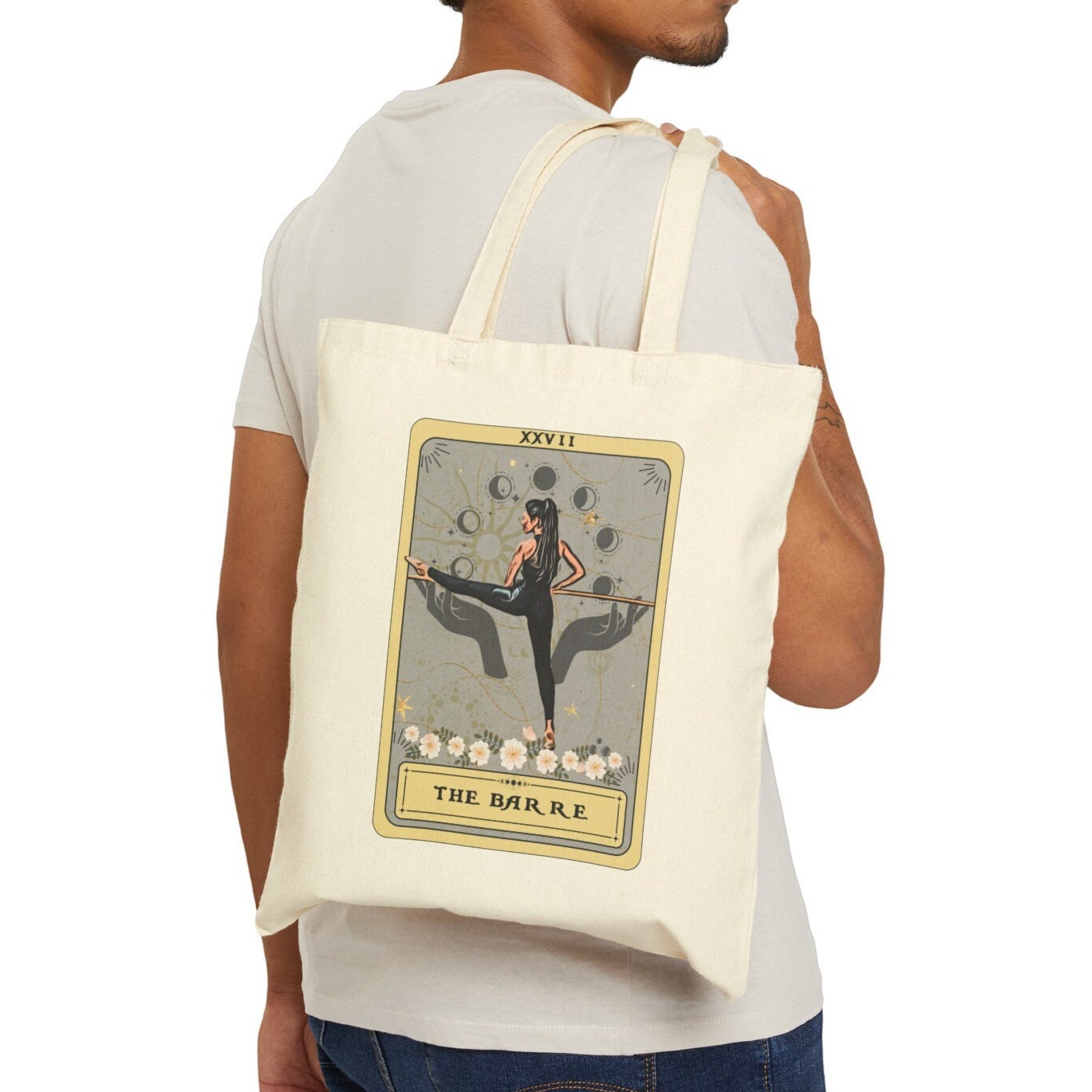 The Barre Tarot Card Tote Bag, 15" x 16"