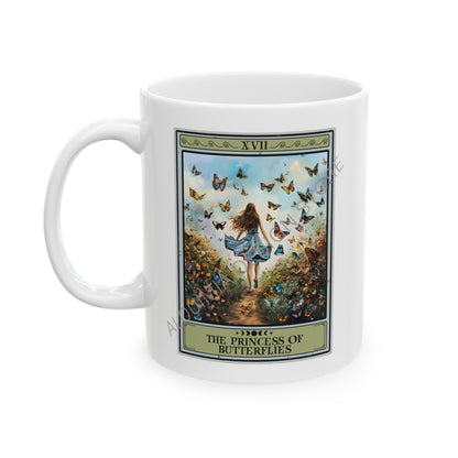 The Princess of Butterflies Tarot Card Mug, Butterfly