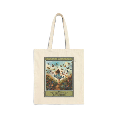 The Princess of Butterflies Tarot Card Tote Bag 15" x 16"