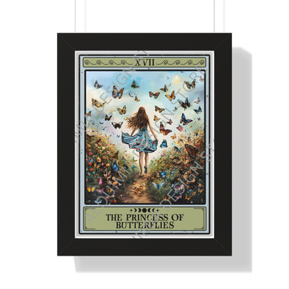 The Princess Of Butterflies Tarot Card Framed Print, Butterfly Wall Art