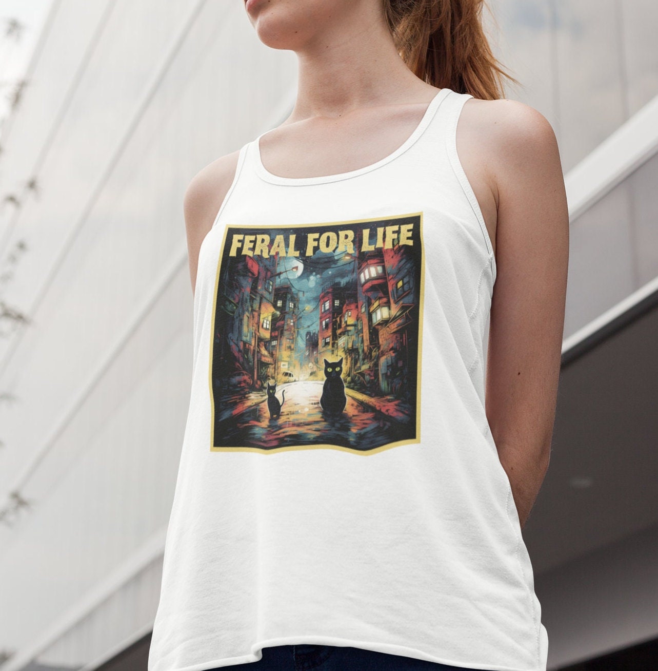 Feral For Life Tank Top, Cat