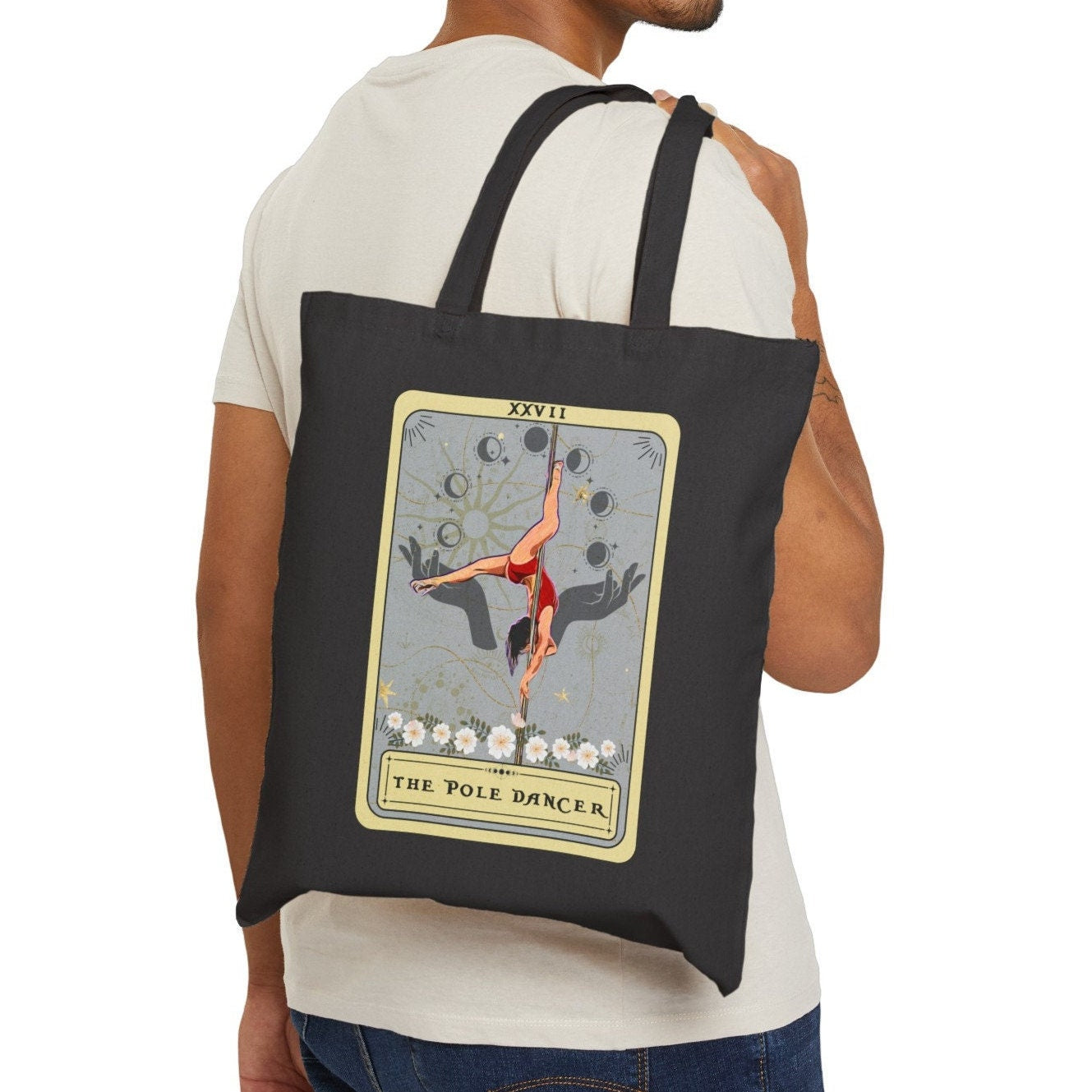 The Pole Dancer Tarot Card Tote Bag 15" x 16" Pole Dance