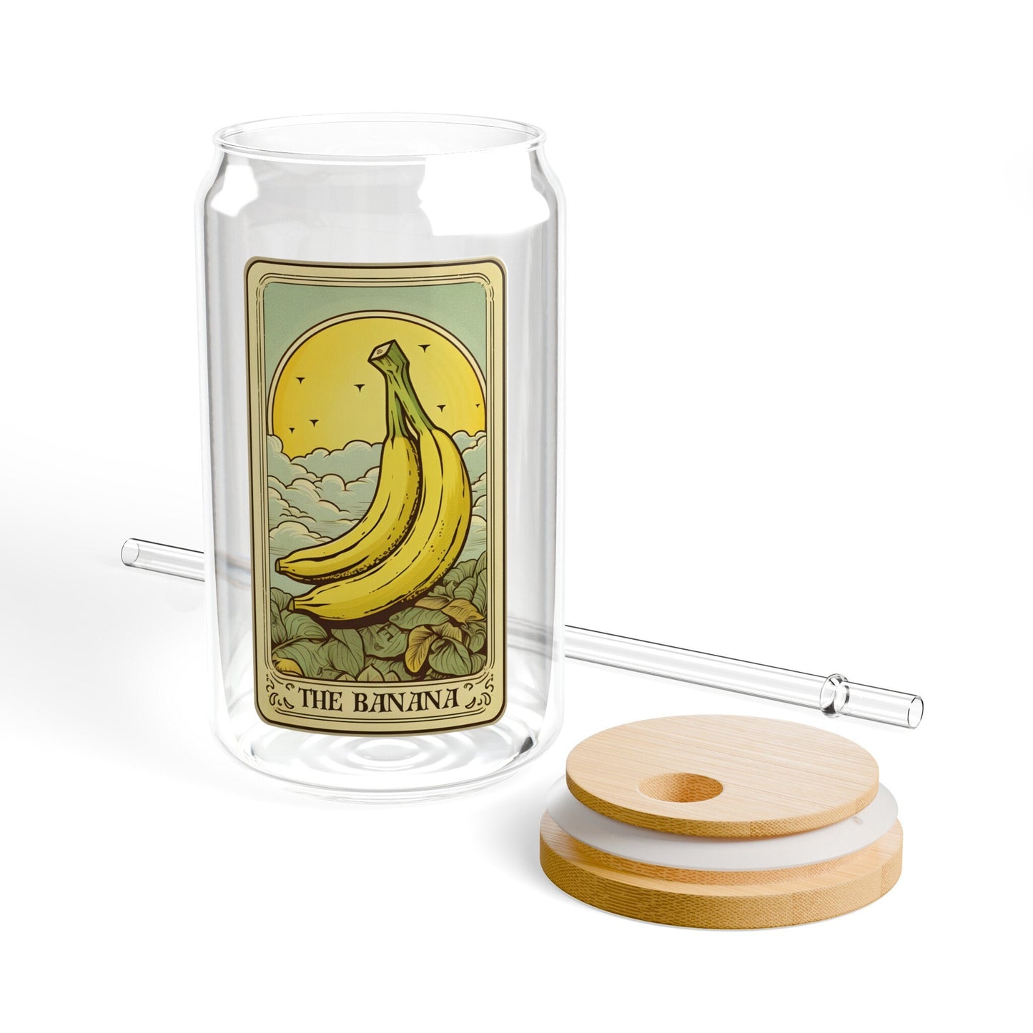 The Banana Tarot Card Tumbler, Sipper Glass, 16oz Fruit