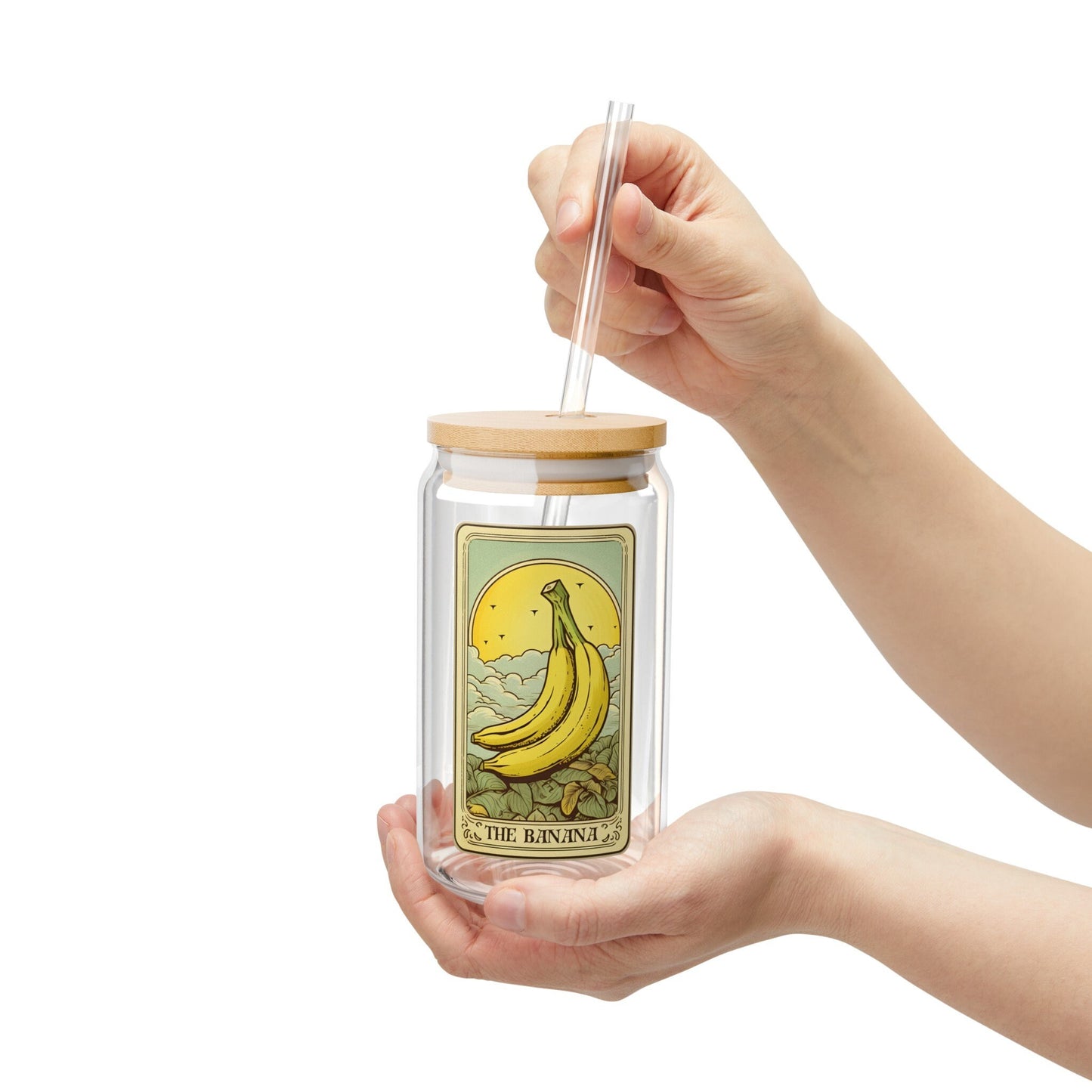 The Banana Tarot Card Tumbler, Sipper Glass, 16oz Fruit